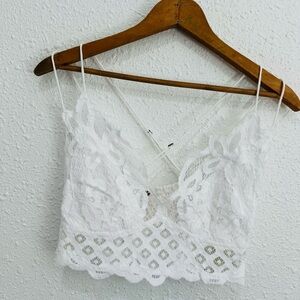 Free People FO one white lace tank top bralett bra M/L